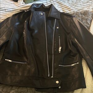 Forever 21 Black Faux Leather Biker Jacket